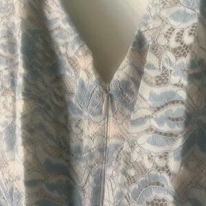 Vince Camuto Light Blue and Cream Lace Dress